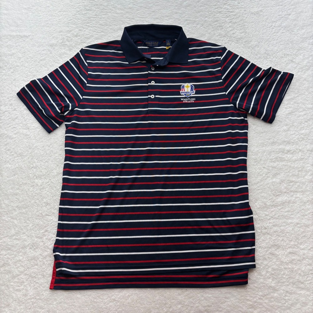 Polo Golf Ralph Lauren Ryder Cup 2020 Whistling Straits Striped Shirt Mens L NWT